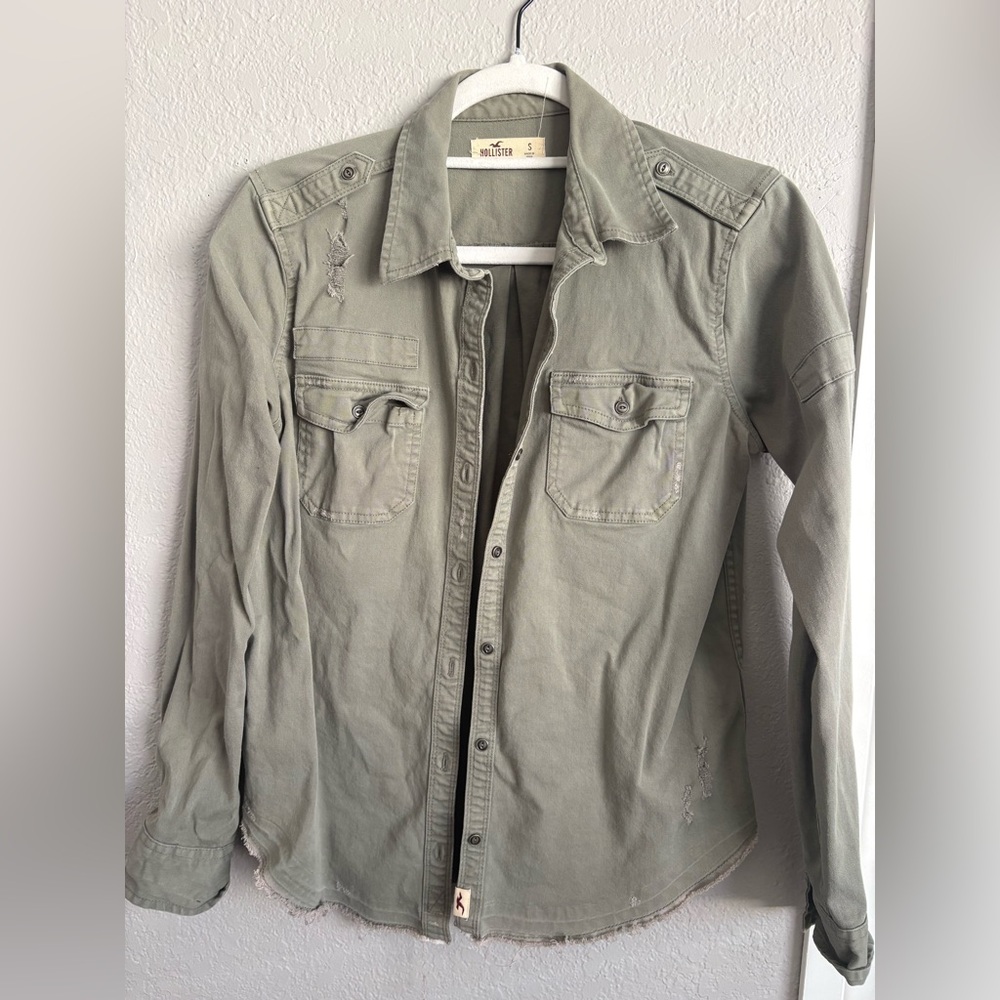 Hollister Sage Green Casual Shirt